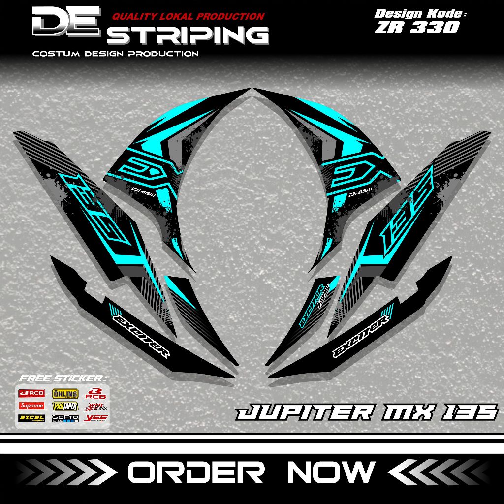 JUPITER MX NEW EXITER VARIATION STRIPING / JUPITER MX NEW 135 สติ๊กเกอร์วาเรียรถจักรยานยนต์ LIST COD