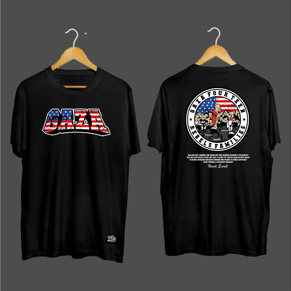 เสื้อยืด GAZA FOUR TEEN REBELS FAMILY l KAOS GAZA 14