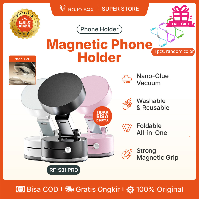 แม่เหล็ก180° ที่วางโทรศัพท์ในรถยนต์และเดสก์ท็อปหมุนได้ กาวนาโน + ดูดสูญญากาศที่แข็งแกร่ง iPhone & An
