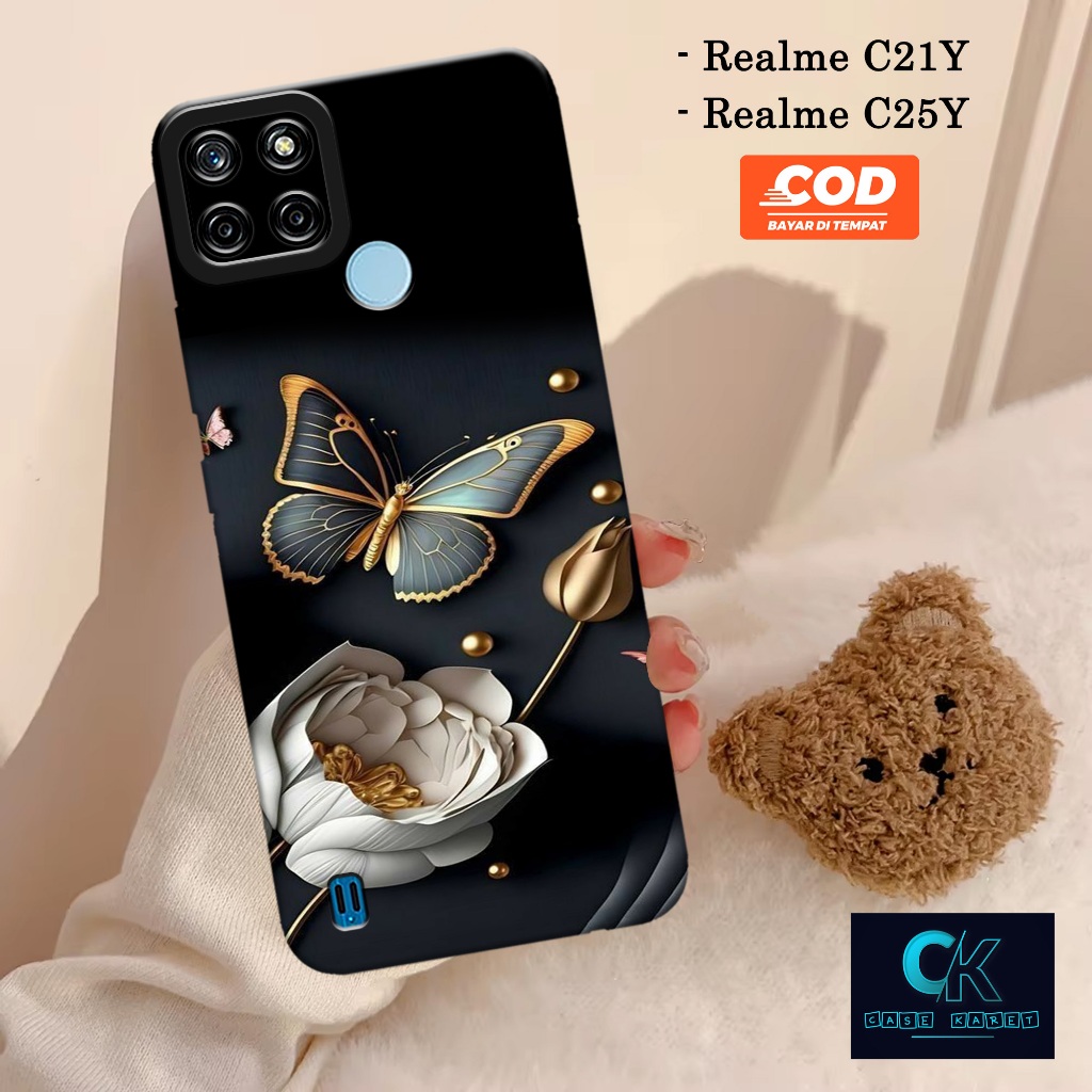 HP เคส Realme C21Y / C25Y ล่าสุด - เคสแฟชั่นผีเสื้อ - เคสยาง - เคสโทรศัพท์ Realme C21Y / C25Y - เคสโ
