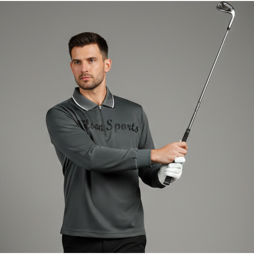 WILSON ABU Golf Shirt เสื้อยืดคอปกโปโล Padel Dryfit Tennis Jersey - สําหรับผู้ชาย