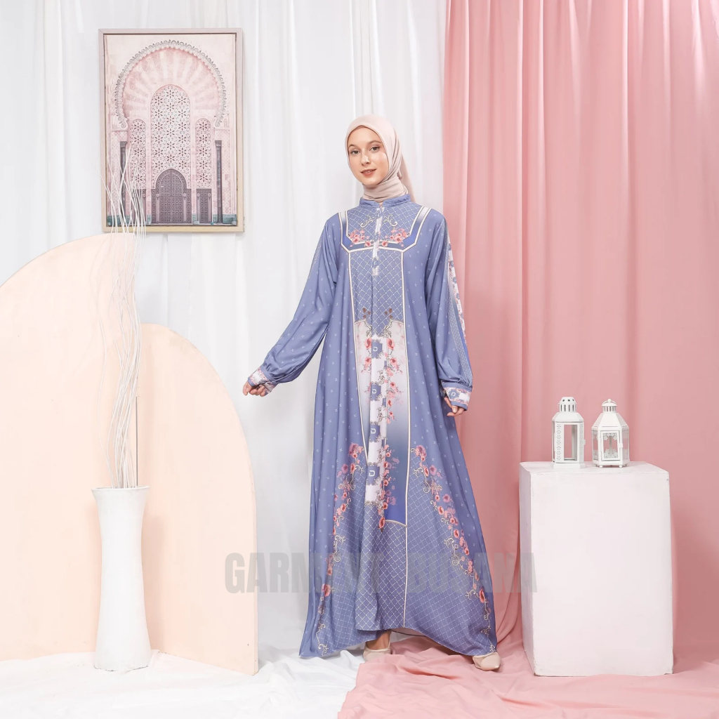 Marina Silk Printing Dress/Elegant Luxurious Dress/Invitation Dress/Floral abaya Dress