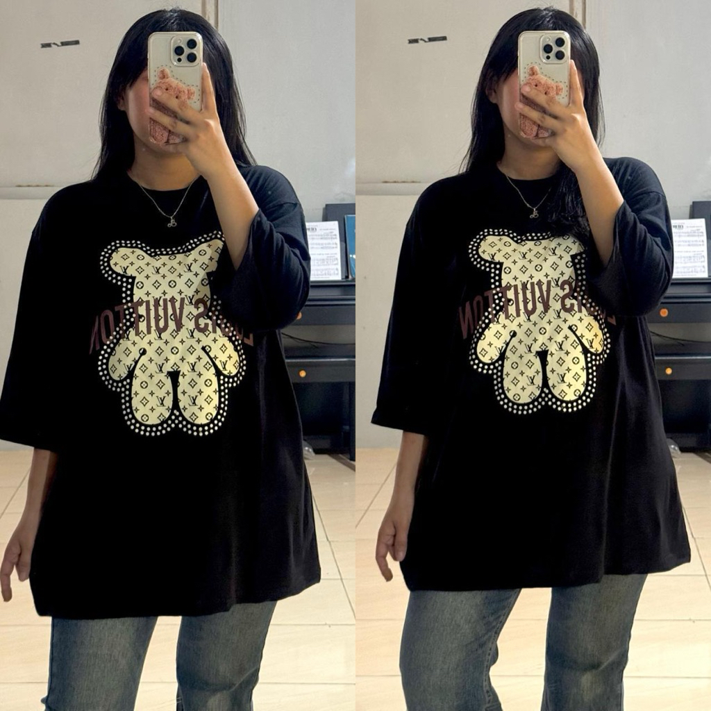 ใหม่ OVERSIZE PREMIUM COTTON COMBED เสื้อยืด LD 120 ซม. LEEVI BEAR motif