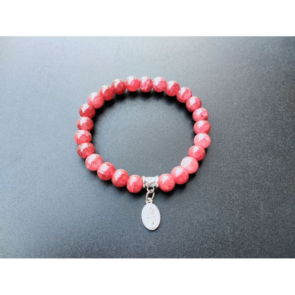 G975 MOTHER MARY BRACELET HEAVY PEARL CRYSTAL GLASS JADE LUXURY CATHOLIC BRACELET