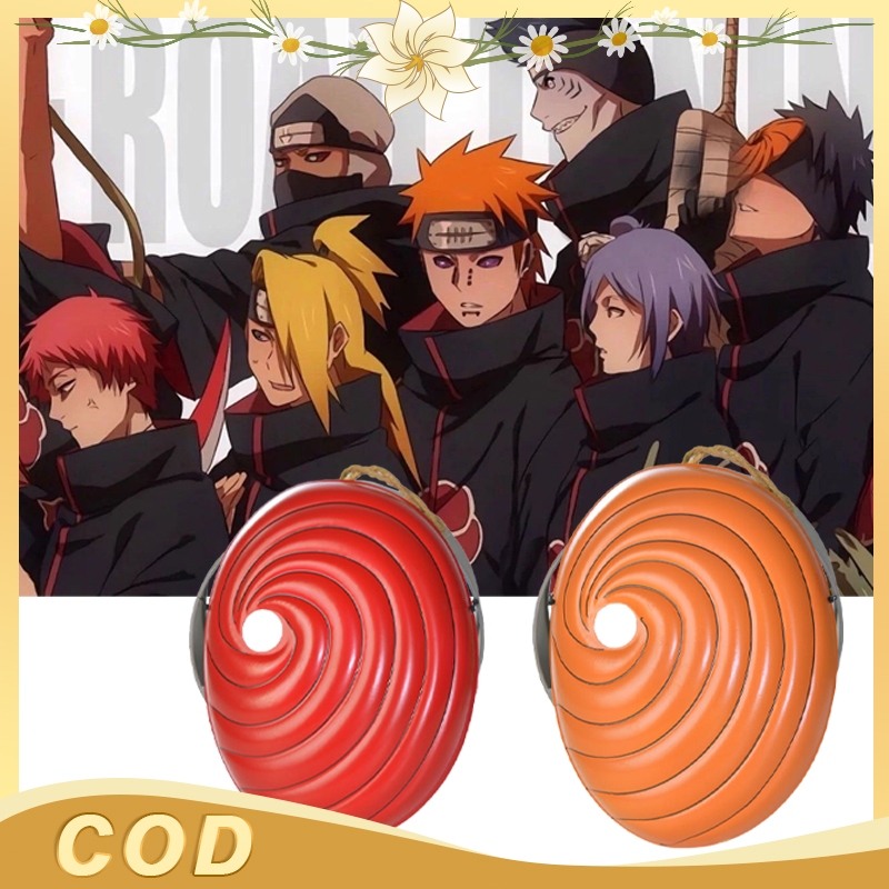 Uchiha Obito Tobi PVC 35g หน้ากากอะนิเมะน้ําหนักเบาตามหลักสรีระศาสตร์การออกแบบที่ถูกต้องคอสเพลย์สตรี