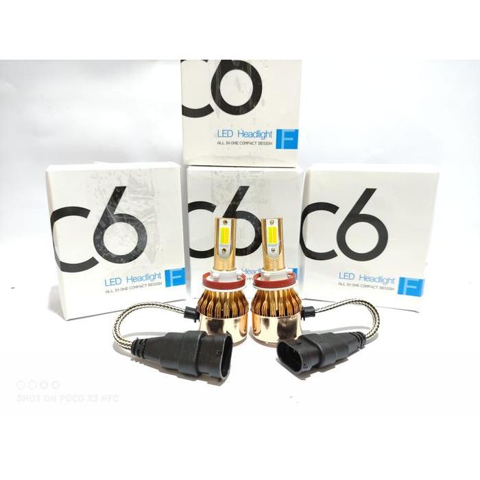 LED HEADLIGHT HEADLAMP C6 H11 H8 H16 สีขาว 6000K SUPER BRIGHT