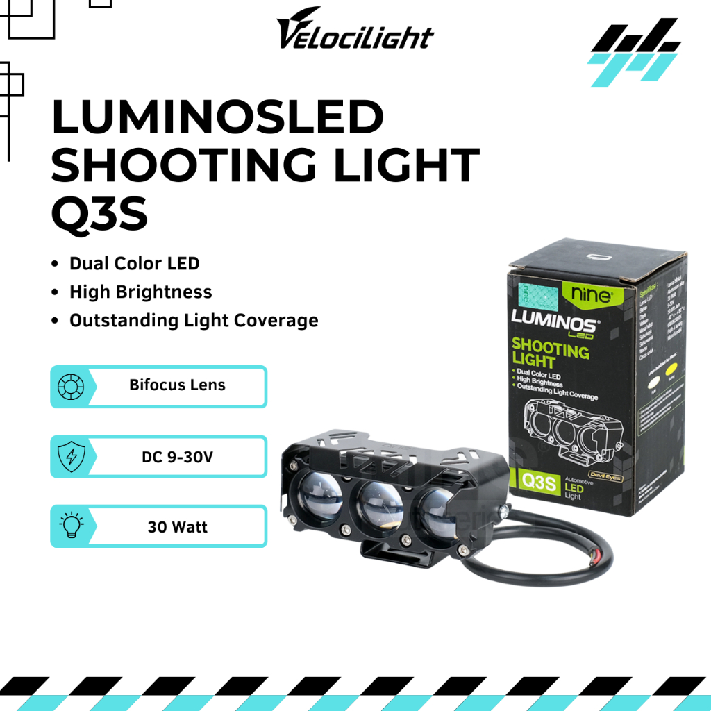 MATA 2PCS 60W สีขาวสีเหลือง SQL เลเซอร์ Spotlight 3 LED Eyes Super Bright กันฝน Q3S LUXIMOS