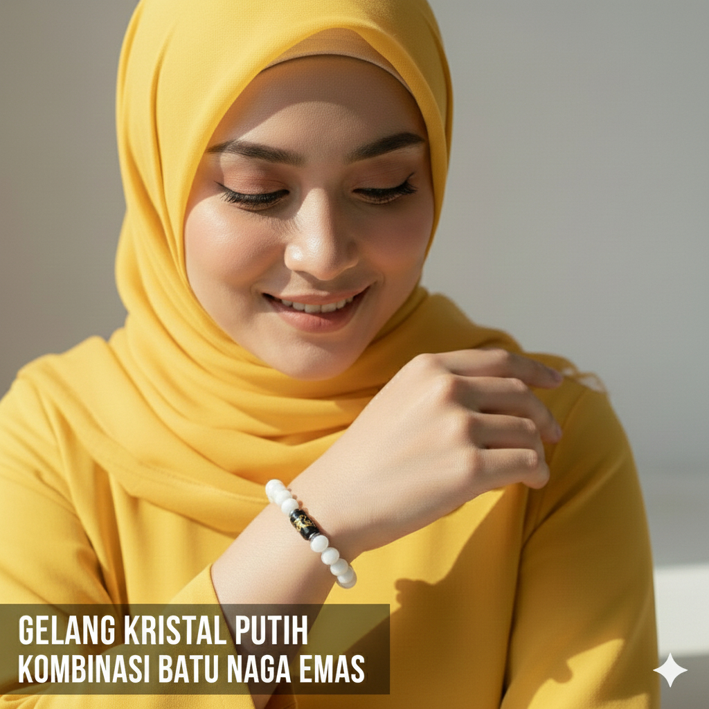 WHITE CRYSTAL STONE BRACELET COMBINATION OF SINGLE DRAGON STONE