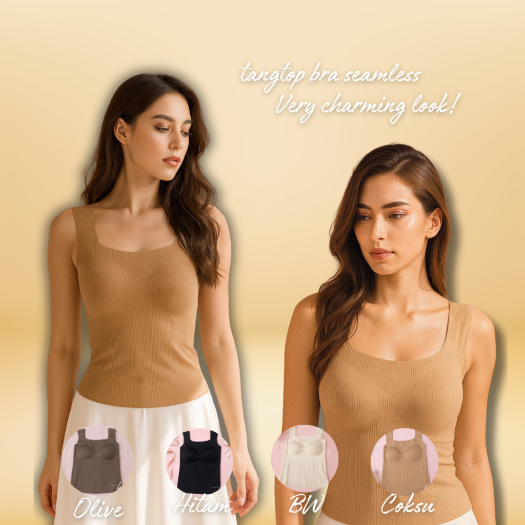 (1 ชิ้น) 999 35-70 กก. TANKTOP BRA SEAMLESS CUP SOFT PUSH UP VEST ANTI-TRACE