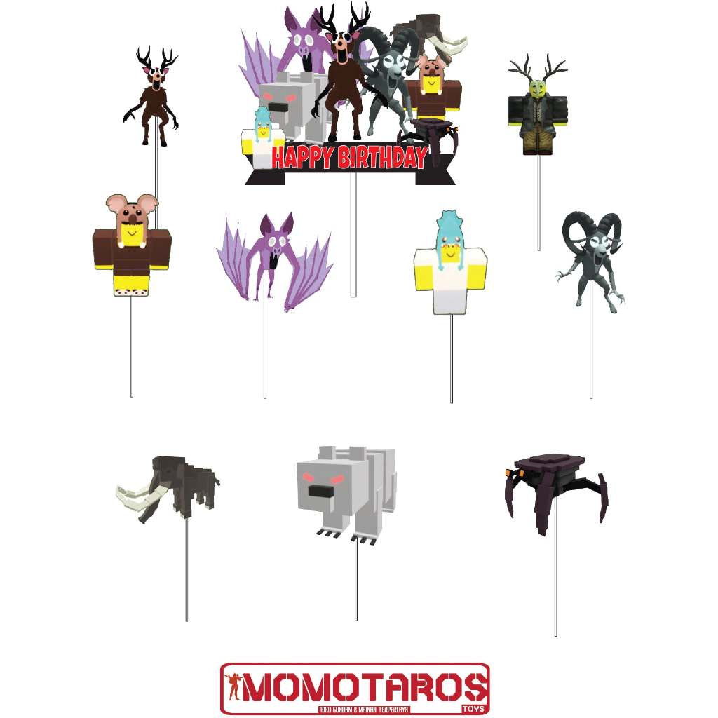 Roblox 99 Nights ในป่าเค้ก Topper บรรจุ 10 ชิ้น