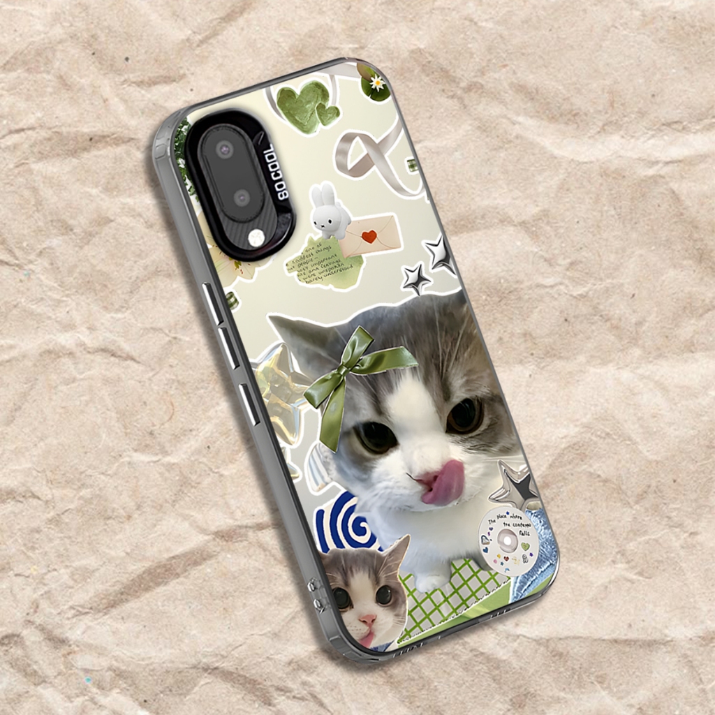 SAMSUNG RN89 แมวความงามกรณีSamsung SeriesสําหรับSamsung M32 M23 M21 M11 M02 A02S A02 J8 A7 A6 PLUS J