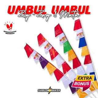 BENDERA UMBUL-UMBUL ZIGZAG 8 MATA WARNA WARNI