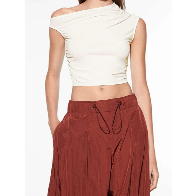 Oysho Aphrome Sport Top สีขาว - เสื้อกีฬาสปอร์ตผู้หญิง