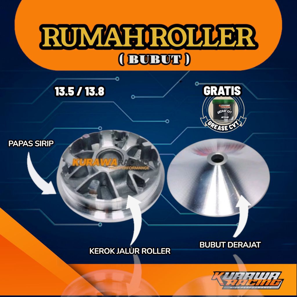 KURAWA RACING ROLLER HOUSING 13.5/3.8 DEGREE LATHE + COAK อัตโนมัติทั้งหมด | CVT CVT CVT | (Beat/Mio