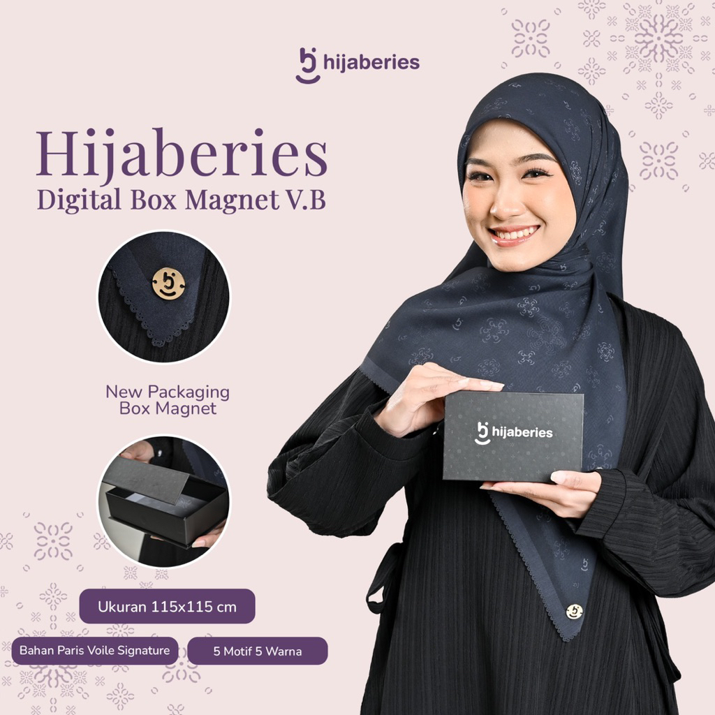 Hijaberses Digital Box Magnet VB / Paris Voile Signature Hijab Premium Motif -mh