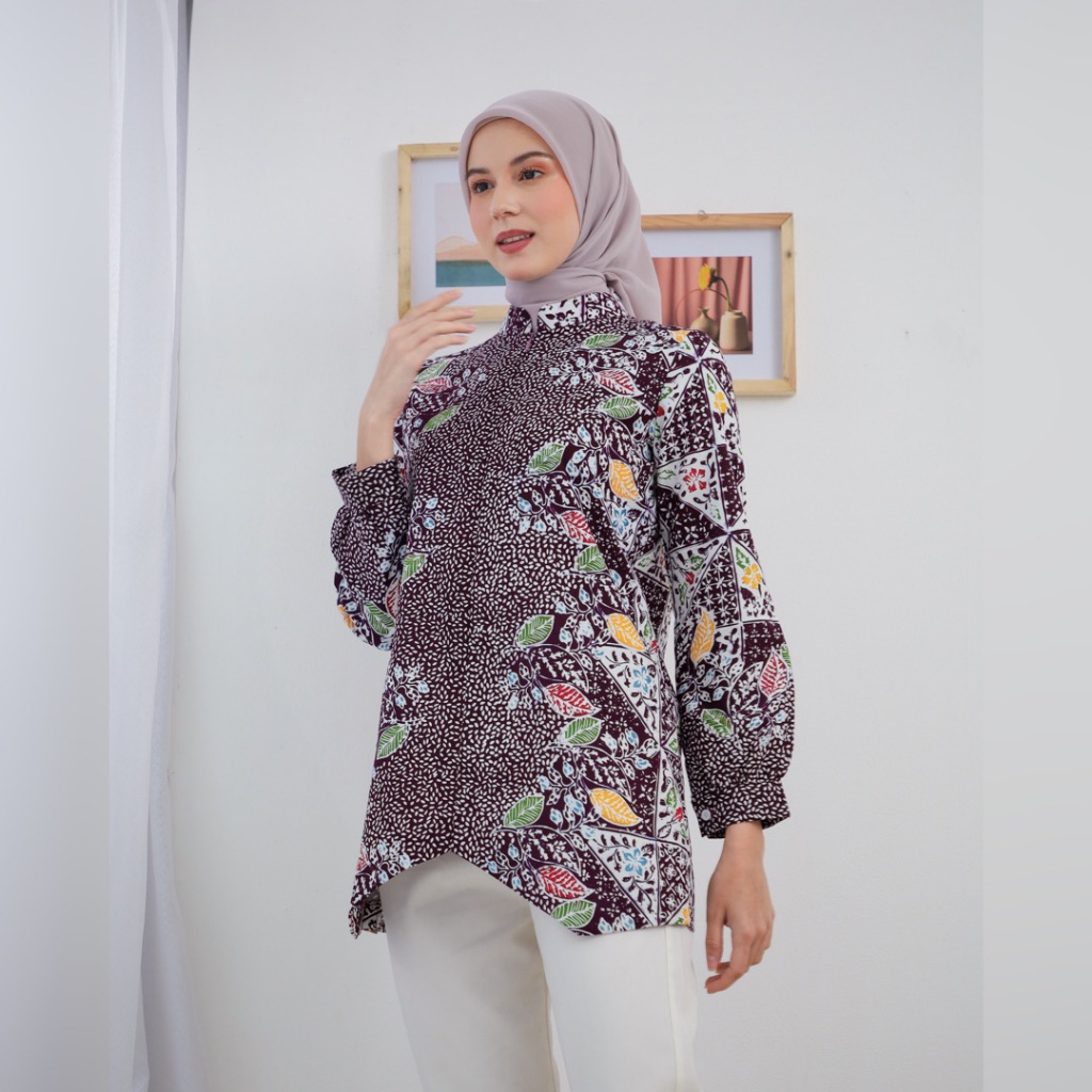 เสื้อบาติกสตรี, เสื้อทํางานเย็บมีซับใน - AYESHA