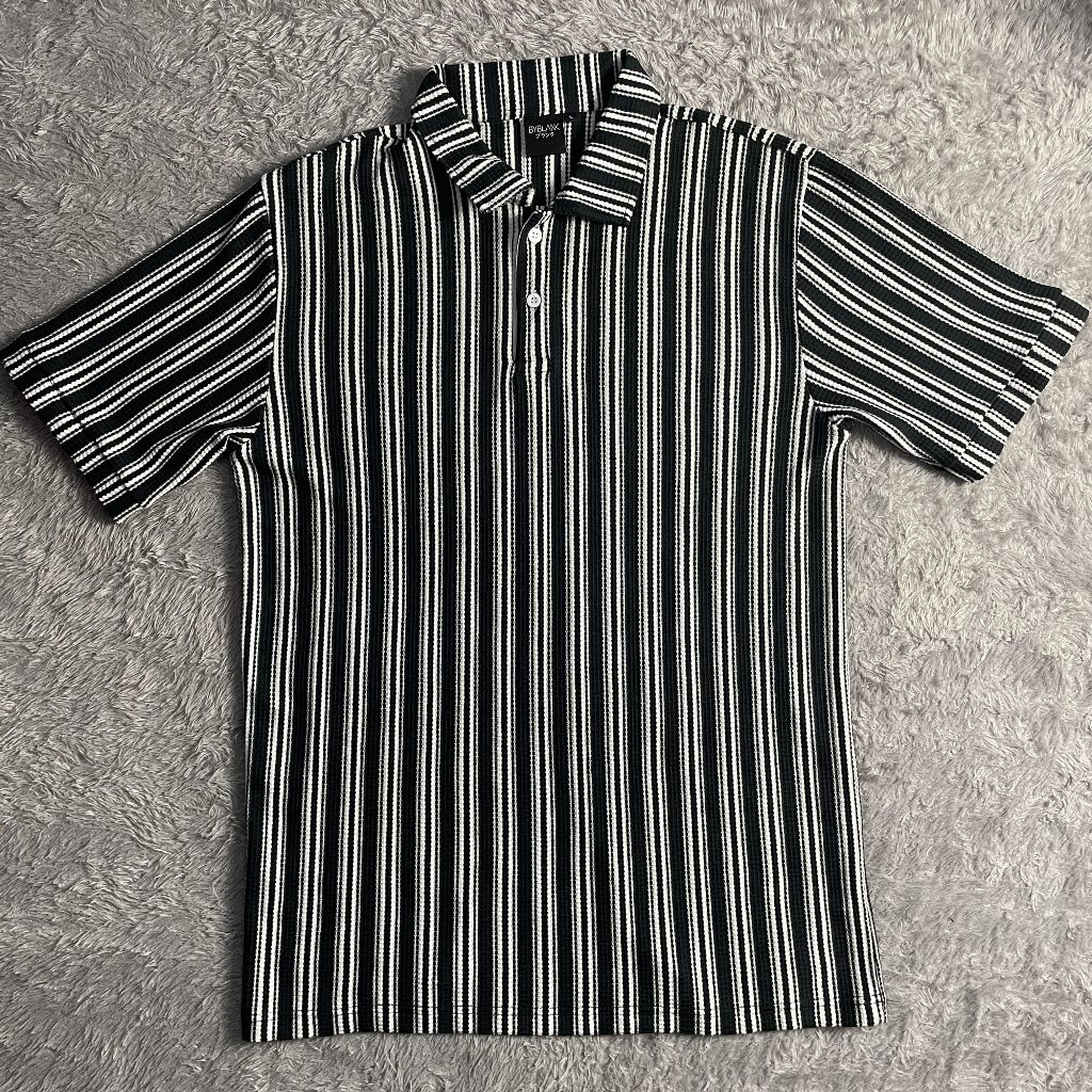 [PRELOVED] BYBLANK - Aichi Polo Knit Waffle (สีดํา)