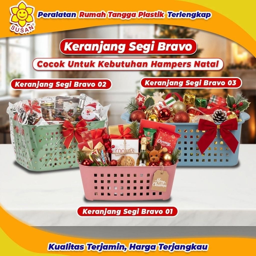 BRAVO 3 PC SQUARE BASKET
