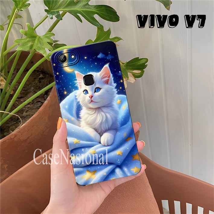 เคสที่รองรับ Vivo V7 / V7 Plus / Y71 / Y83 / Y81 / V5 / V5 Lite / Y53 / Y55 motif แมวน่ารัก - ซิลิโค