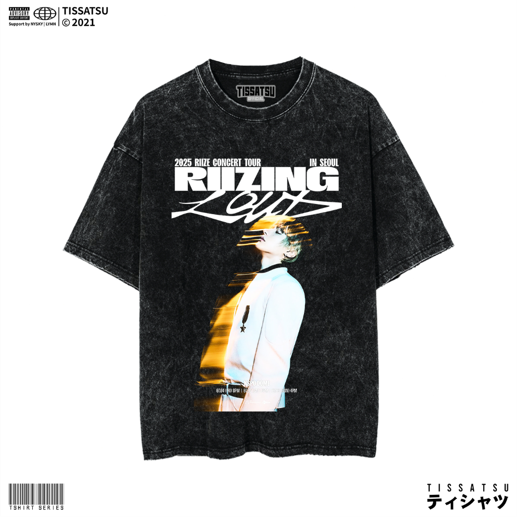 TISSATSU RIIZE เสื้อยืด Oversize Washed / เสื้อยืด Kpop Wash Slimfit / RIZE-14