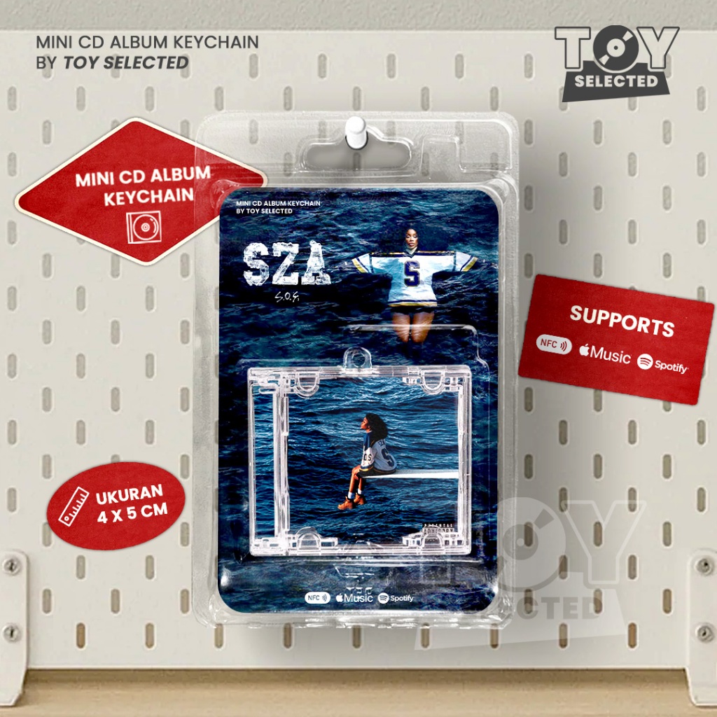 GANTUNGAN [READY] Mini CD Album พวงกุญแจ NFC - พวงกุญแจอัลบั้มซีดีจิ๋ว - SZA - SOS