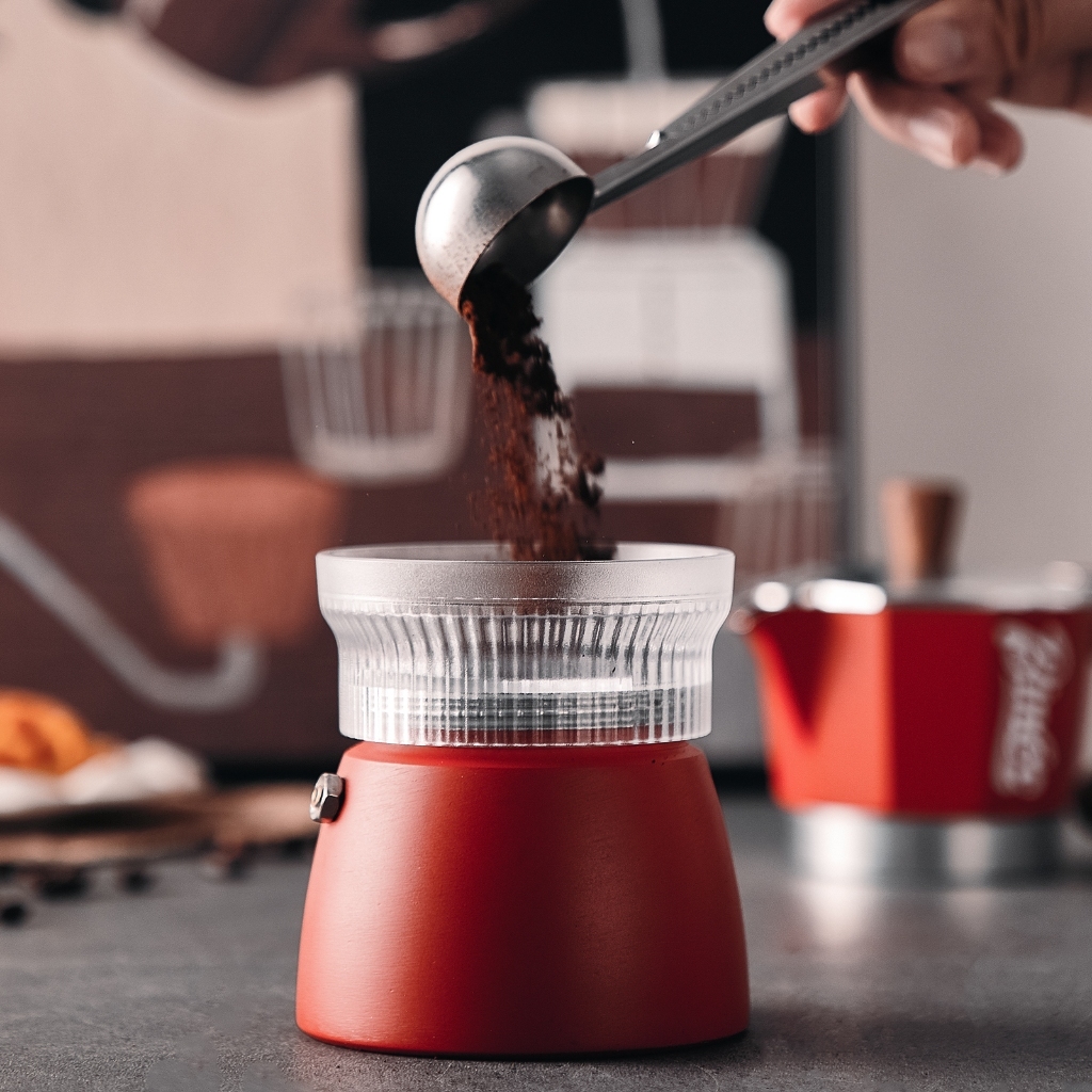 Moka Pot Dosing Ring ผงกาแฟ Dosing Distribution Ring Mokapot Dosing Ring Conalli - จําหน่ายกาแฟ 3/6 