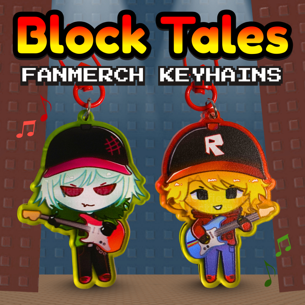 GANTUNGAN Fan Merch Block Tales Roblox พวงกุญแจอะคริลิคโปร่งแสง