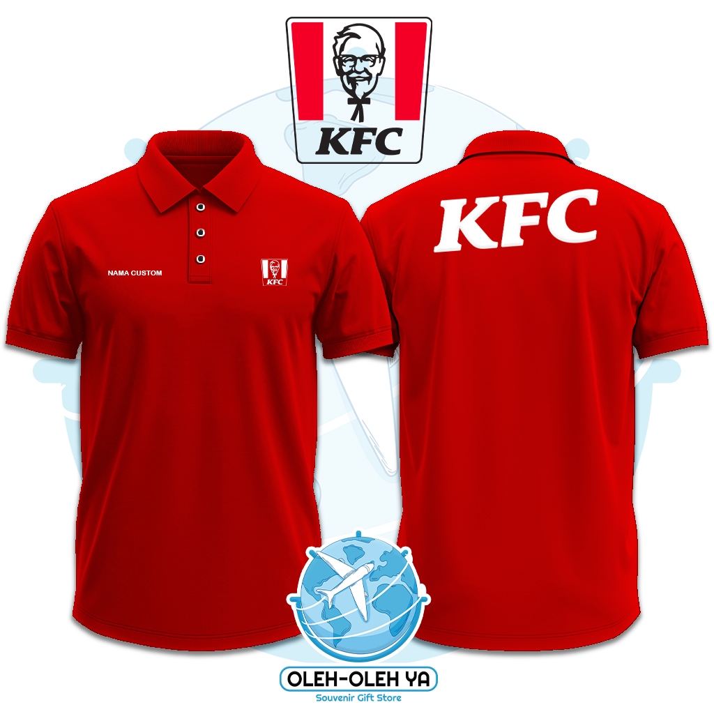 ของที่ระลึก Yes Wangki เสื้อโปโลคอปก Wangki Work Shirt - KFC Indonesia - DTF เย็บปักถักร้อย Screen P