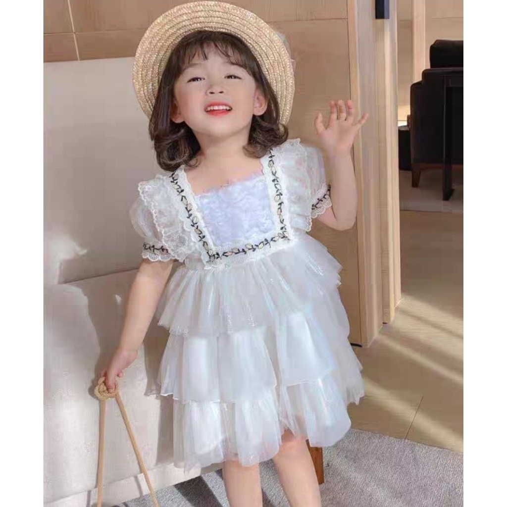 (AGE 3TH & 8TH) D727 - RMF-WHITE UMPAK DRESS