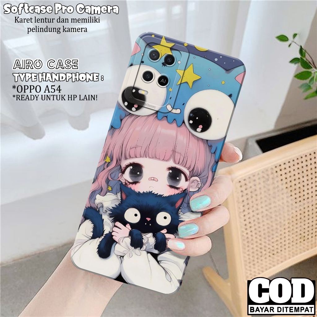 เคส Oppo A54 - เคส Oppo A54 Softcase - เคสแฟชั่นการ์ตูน - ปลอก Oppo A54 - เคส Pro Camera Softcase - 