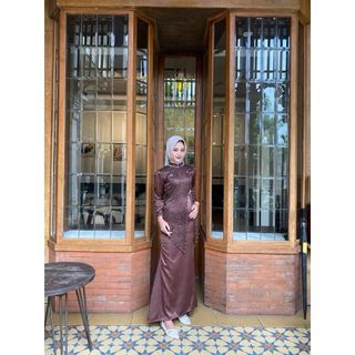 Dress Alyssa Satin Silk Premium - Elegan, Nyaman, dan Warna Tidak Mudah Luntur Dress Lebaran