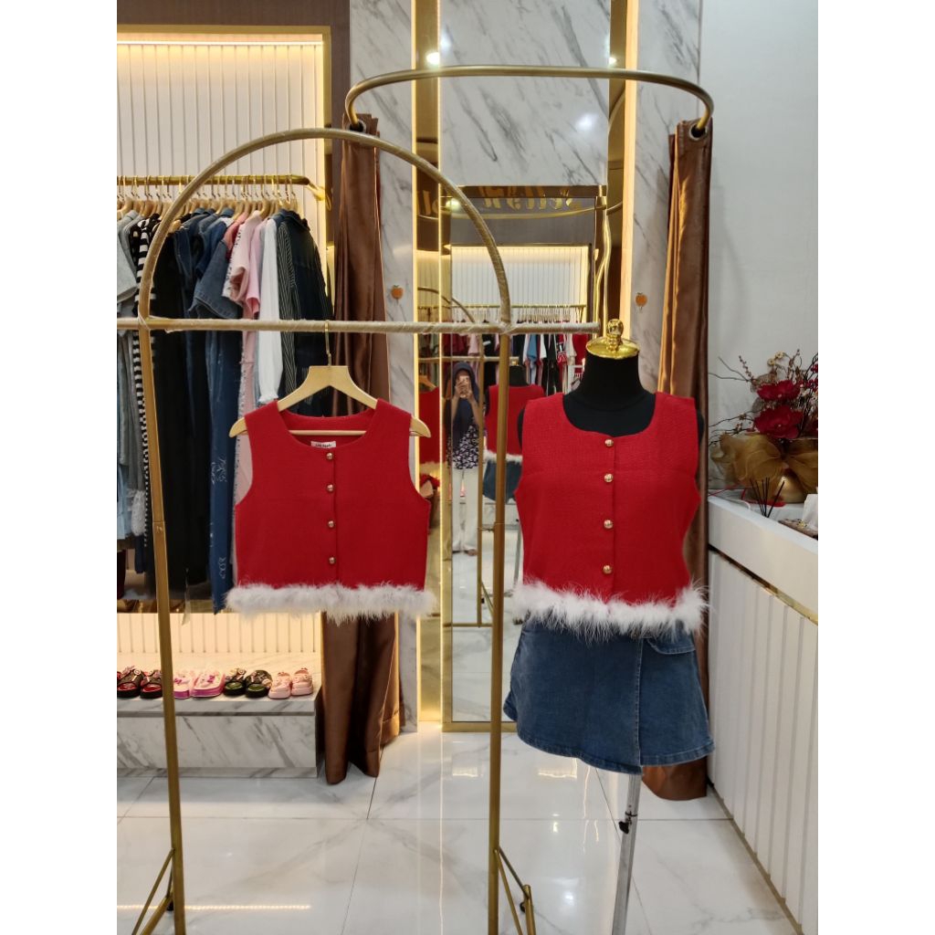 MERAH LADY APPLE twet สีแดงท็อป นําเข้า BKK