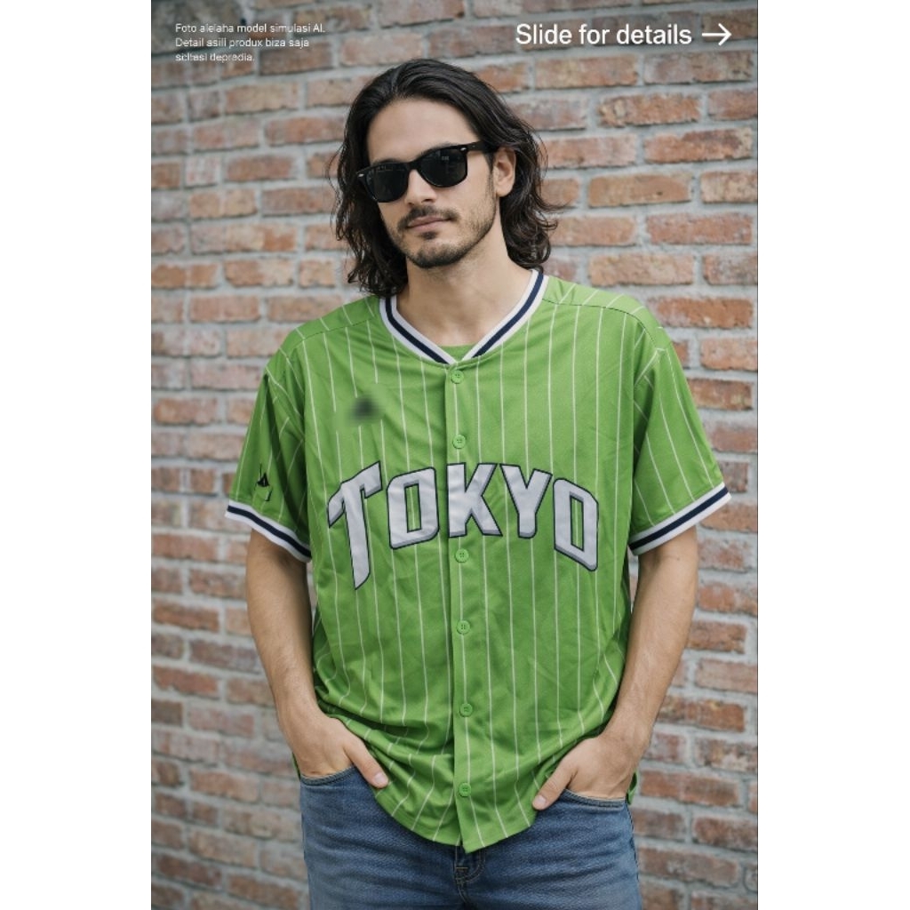 (ใหม่) MAJESTIC T0KY* SWALLOWS Baseball Jersey ไซส์ M oversize fit L & XL (P73 x L59)