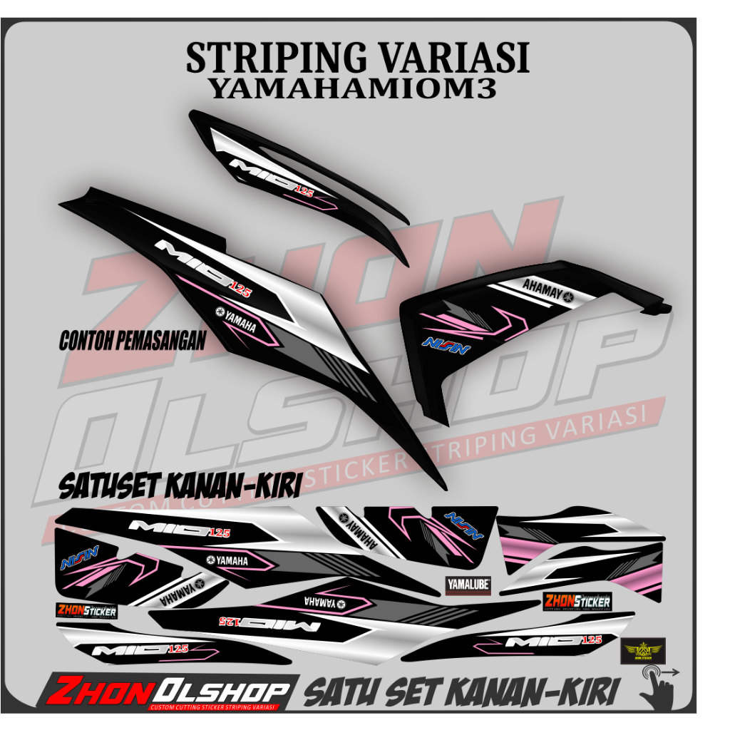 Yamaha Mio M3 รถจักรยานยนต์ Variation Striping สติกเกอร์ไวนิล Mtf Striping Lis Brt การออกแบบล่าสุด
