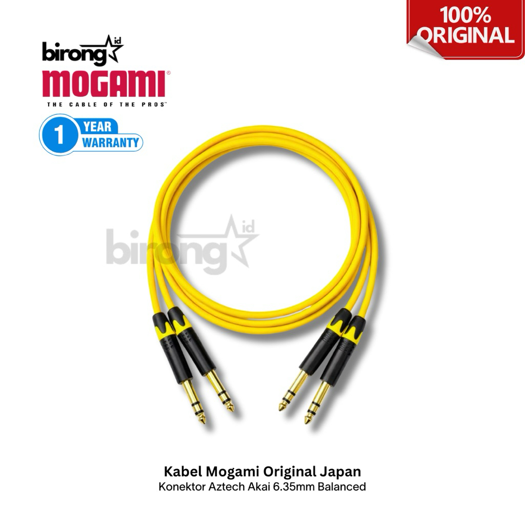 Mogami Akai ถึง Akai 6.5 มม.TRS Balanced Cable Aztech Mogami Connector ของแท้จากญี่ปุ่น