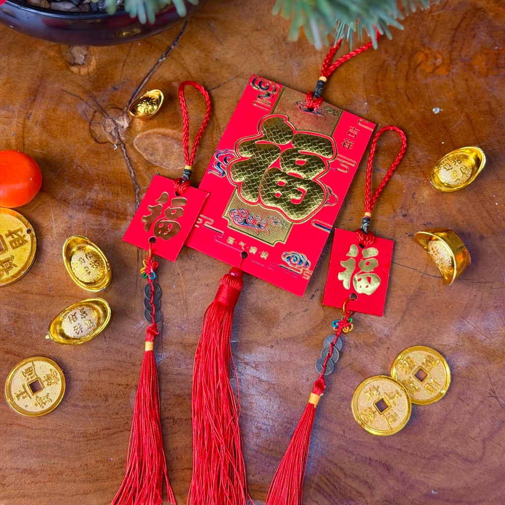 GANTUNANGPAU HANGER CHINESE NEW YEAR TREE DECORTATIONS PUSSY WILLOW SAKURA RIBBON HAMPERS PARCEL SIN