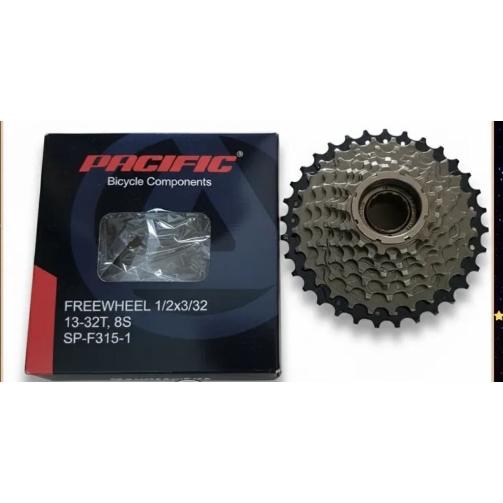 FreeWheel Sprocket Gear PACIFIC 8-Stack Bicycle 1/2 x 3/32 x 8 SPEED 13-32T | คุณภาพสูง