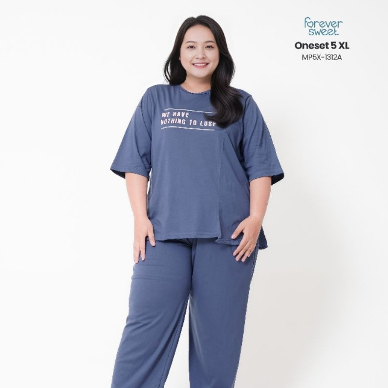 ชุดนอน Super Jumbo Babydoll Oneset 5XL - กางเกงขายาวแขน 7/8 | Forever Sweet MP5X-1312A