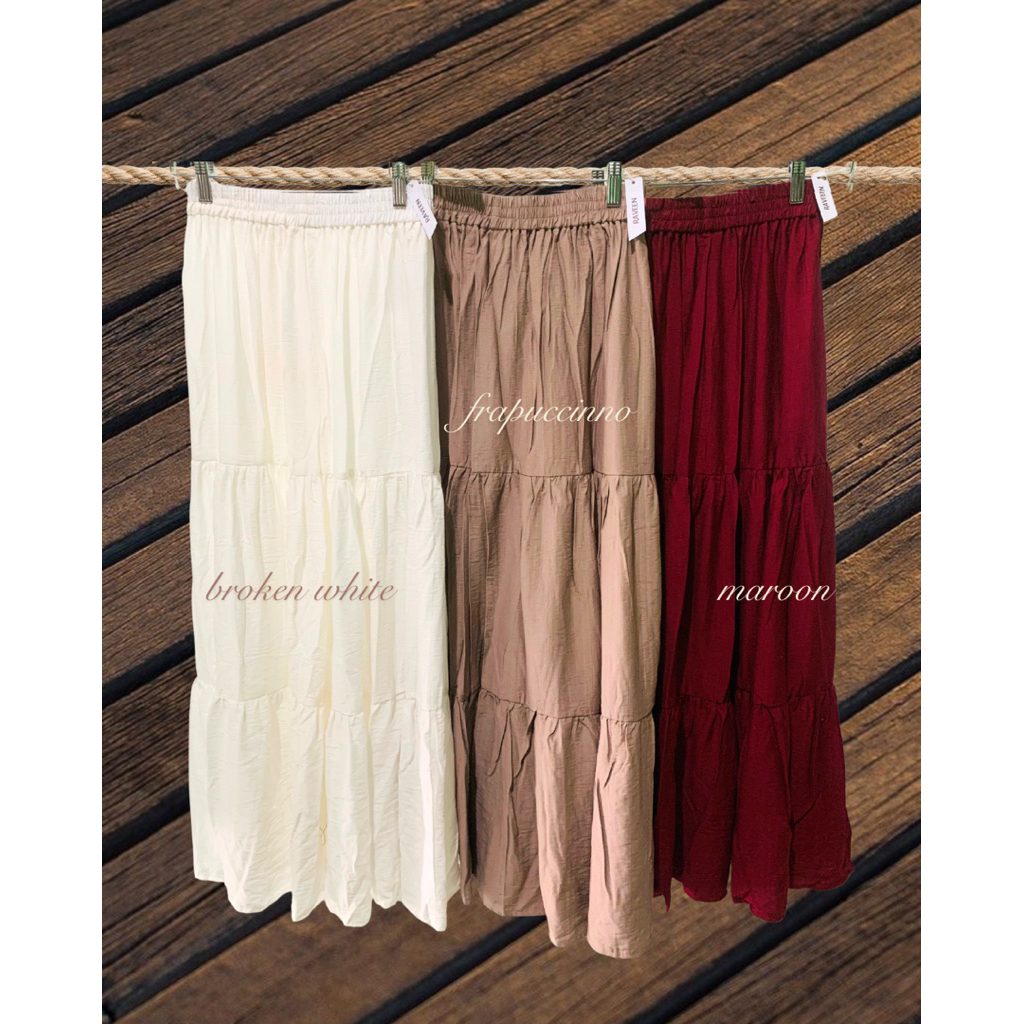 Layered SKIRT/Ruffle SKIRT ทําจากเสื้อโปโลลินิน ( NAOMI SKIRT) สามารถขอขนาดและสีได้