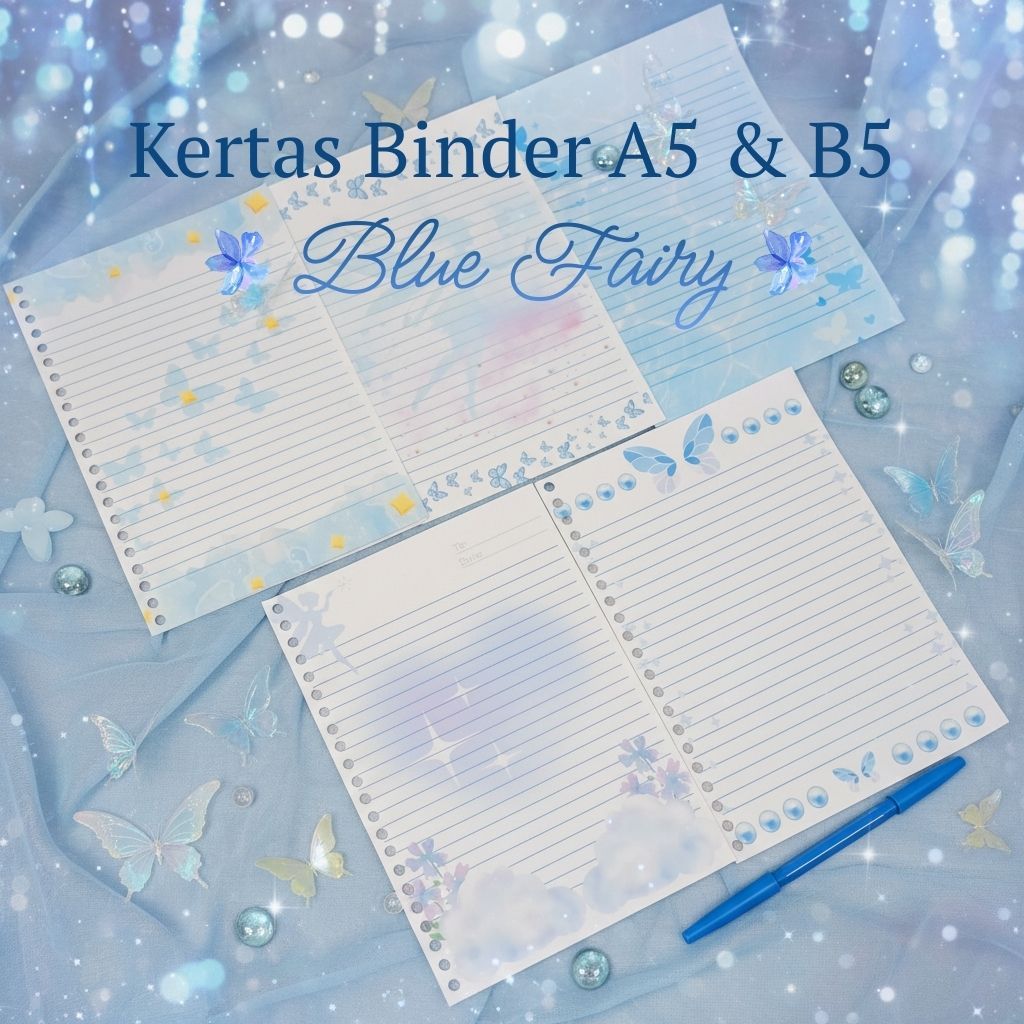 [Crayon Land] Loose Leaf/กระดาษ/เนื้อหา A5 & B5 Aesthetics Blue Fairy 80gsm & 100gsm (10 แผ่น)