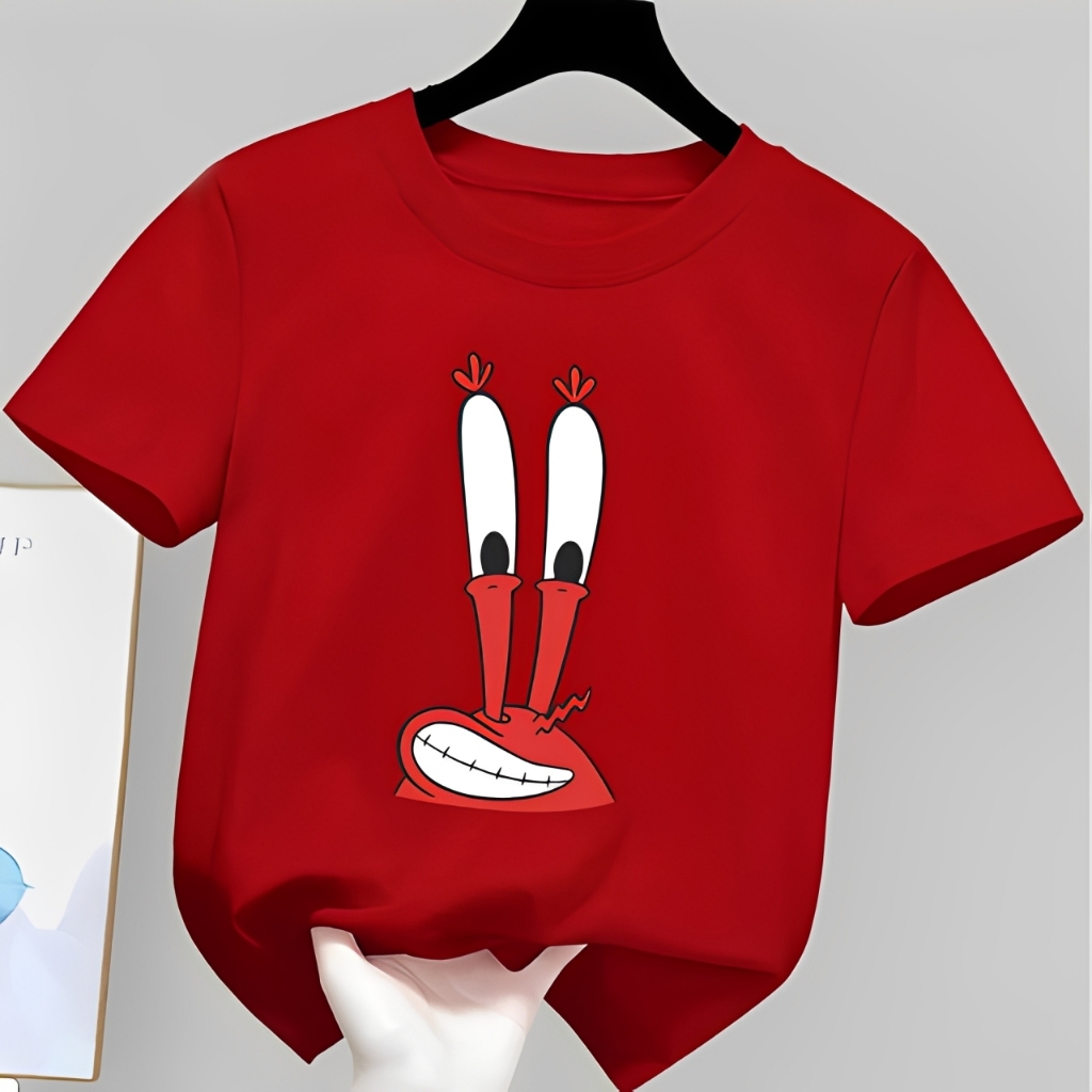 Mr KRABS เสื้อยืดเด็กเสื้อยืดAGES 2-16 YEARS Unisex แขนสั้นเด็ก Tops