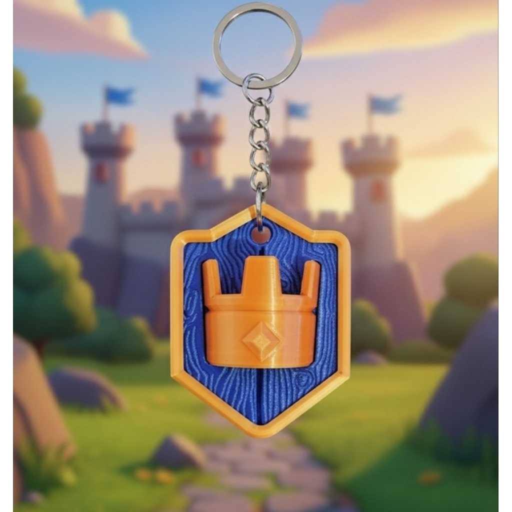 พวงกุญแจ Clash Royale Shield Crown พิมพ์ 3D - อุปกรณ์เสริมกระเป๋าและกุญแจ