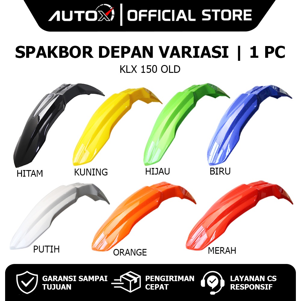 บังโคลนหน้า Kawasaki KLX 150 สีดํา/ฟ้า/เขียว/เหลือง/แดง/ส้ม/ขาว