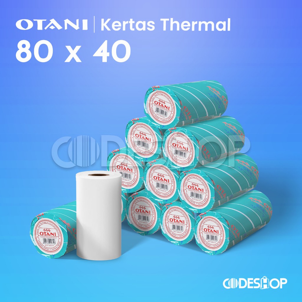 Otani กระดาษความร้อน 80x40 มม. เครื่องพิมพ์ฉลากแคชเชียร์ม้วนกระดาษ 80x40 มม. 80 x 40 ใบเสร็จบรรจุ 10