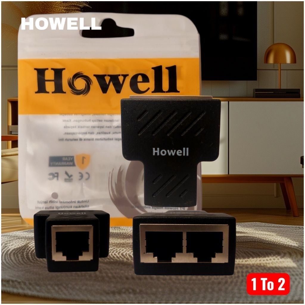 ขั้วต่อ Howell RJ54 Spliter 1 ถึง 2 / RJ45 การเชื่อมต่อขั้วต่อ LAN 1 ถึง 2