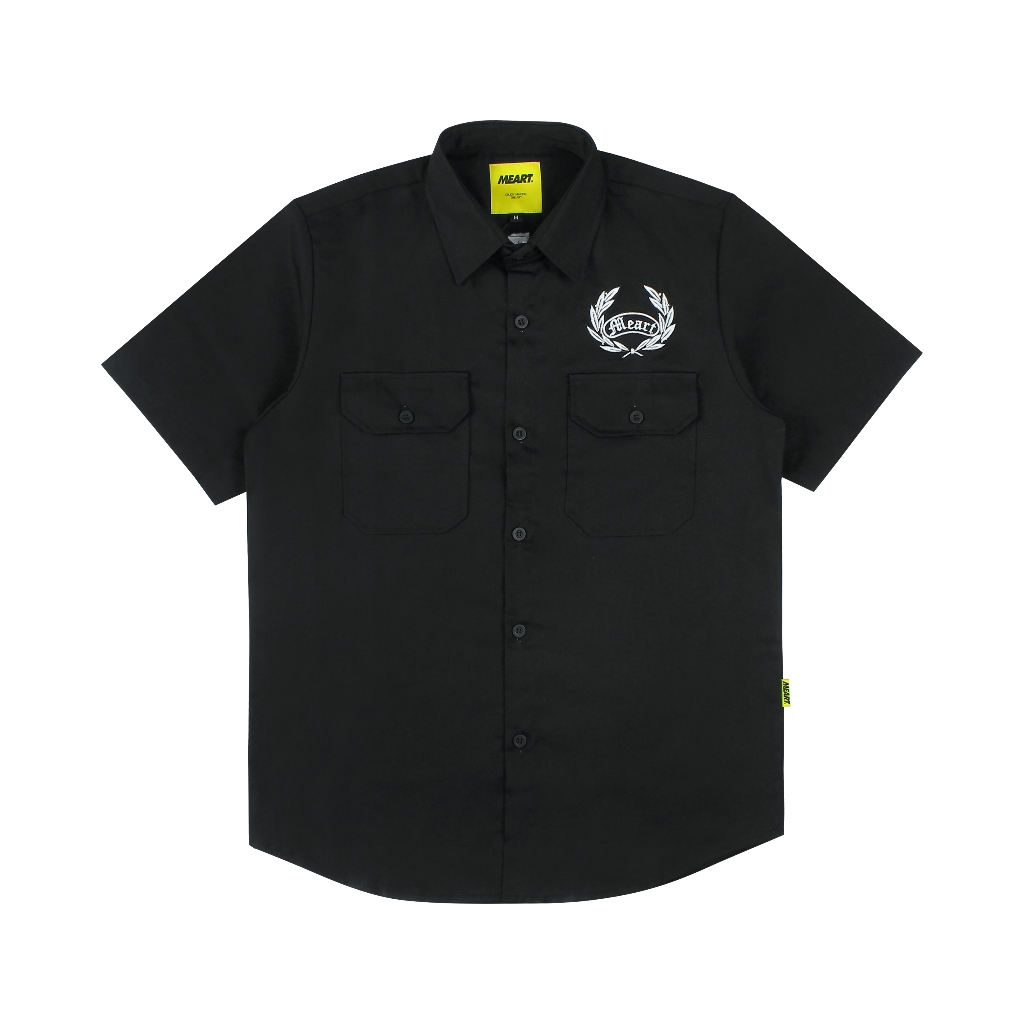 KEMEJA MEART - เสื้อทํางาน "Full Engine" Black Engineering Work Shirt เสื้อมอเตอร์ไซค์