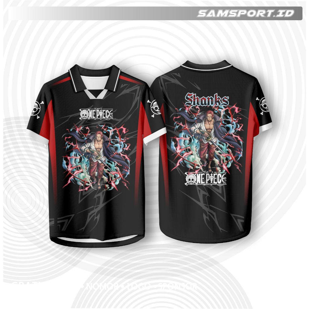 OnePeace Shanks Anime Jersey Polo Collar Fullprint Dryfit | เด็กผู้ใหญ่