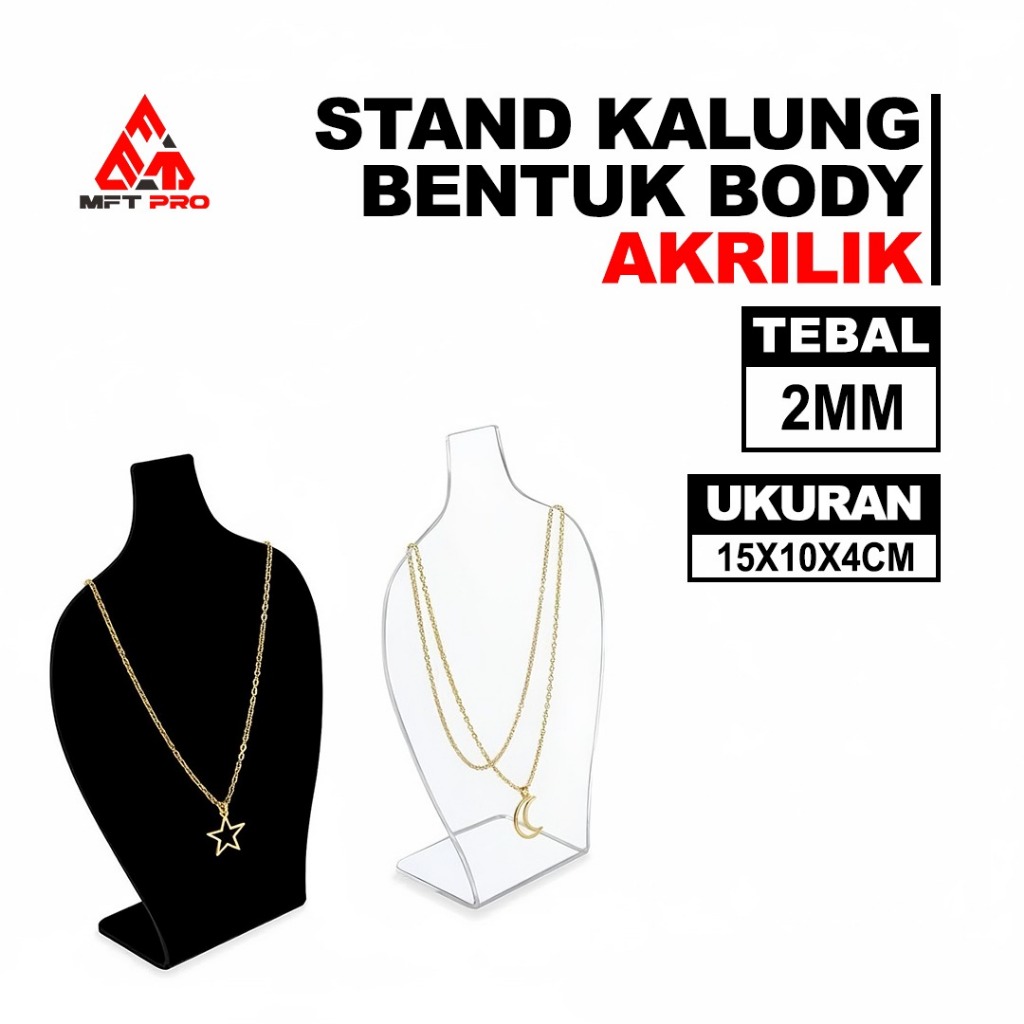 ขาตั้งสร้อยคอรูปตัว MFT Pro - ที่วางสร้อยคออะคริลิค - ที่วางขาตั้งสร้อยคอเครื่องประดับรูปร่างกาย