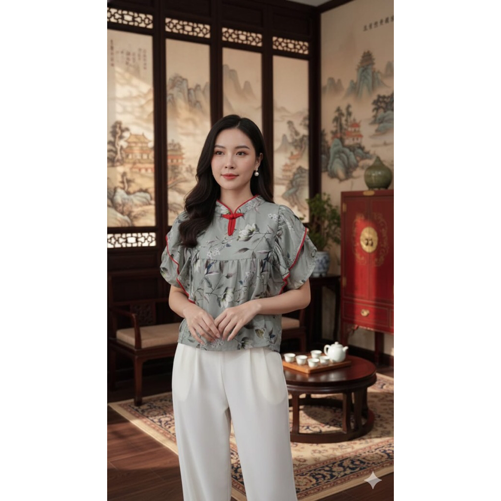 Shanghai qibao cheongsam เสื้อพรีเมี่ยมตรุษจีน LD100
