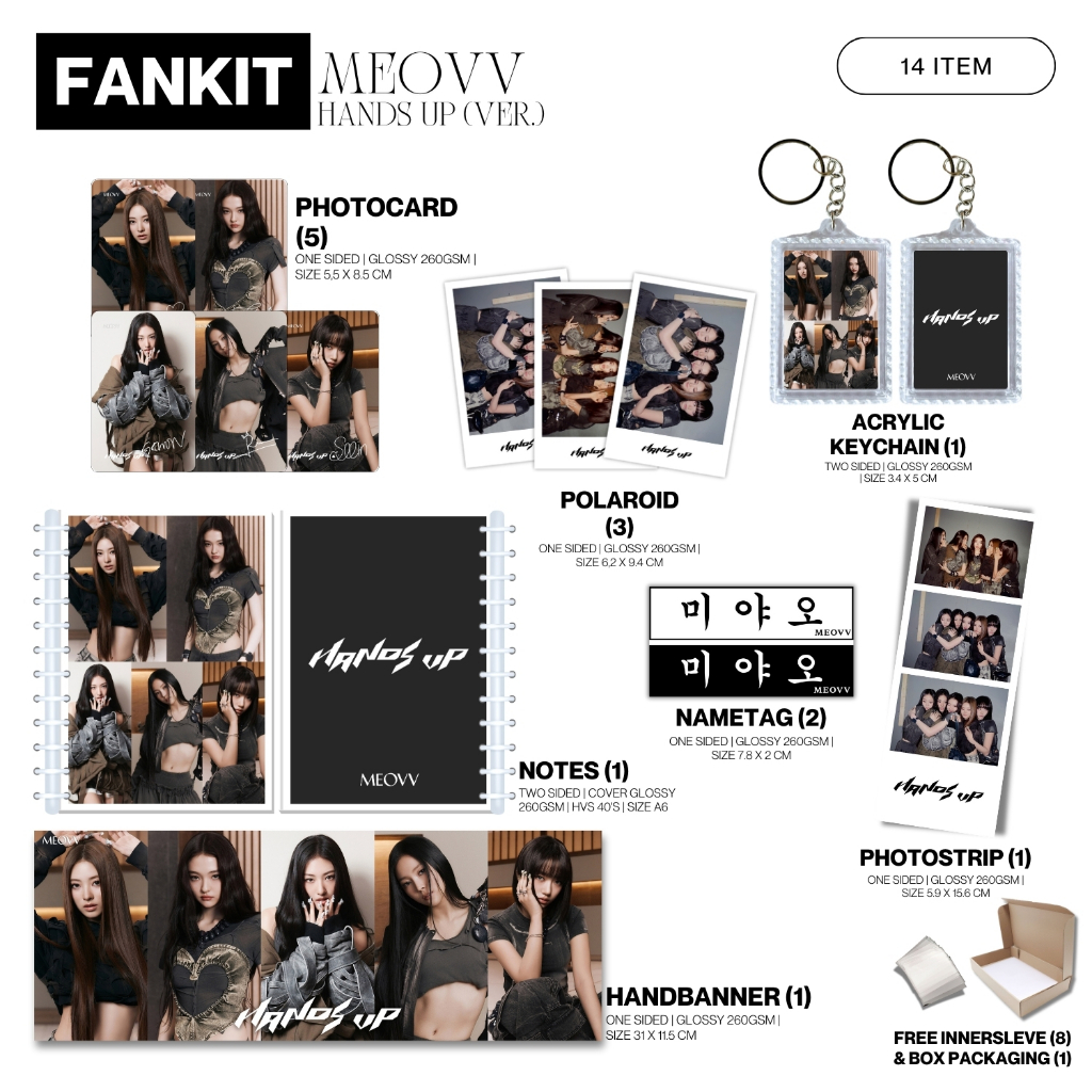 HOLOGRAM FANKIT MEOVV HANDS UP 14 รายการ KPOP UNOFFICIAL GAWON ANNA SOOIN NARIN ELLA